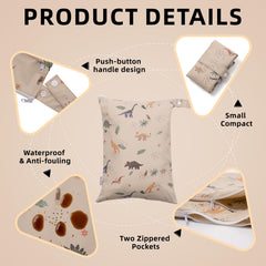 HALAA VAUVA bag measures 15.75 by 11.42 inches for ample storage.