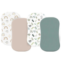 Haleeone bassinet fitted sheet mint green with elastic edge for snug 18x30 fit