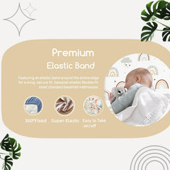 Haleeone color rainbow bassinet sheets for gentle, skin-friendly comfort