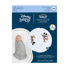 HALO 3-way adjustable swaddle for customizable comfort as baby grows.