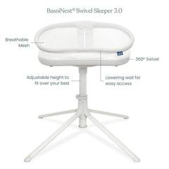 HALO BassiNest 360-degree rotation enables easy access to baby.