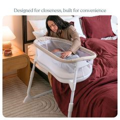 HALO BassiNest Lite breathable mesh walls promote airflow and visibility.