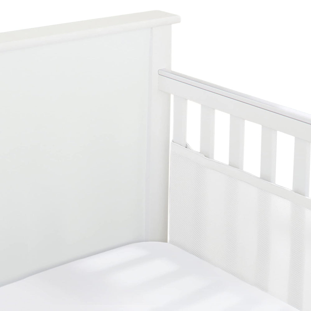 HALO BreathableBaby crib liner covers two full-size sides with breathable mesh