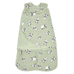 HALO Cozy Pandas Sleepsack Swaddle front view offers a secure wrap for peaceful nights.