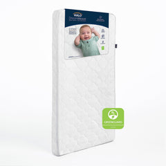 HALO DreamWeave crib mattress cover promotes breathable airflow for cooler nights.