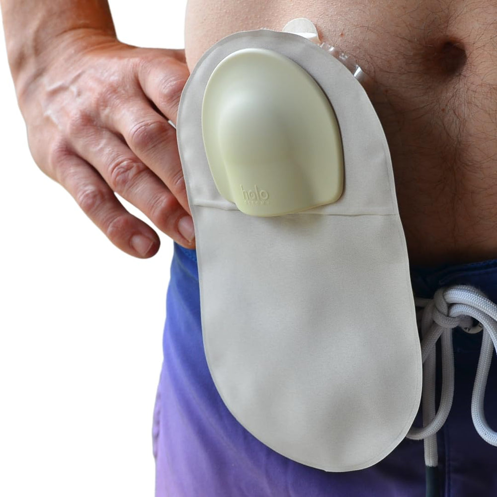 Halo Ostomy Stoma Guard attention to compact design for discreet protection.