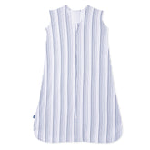 HALO SleepSack blue stripe fabric keeps baby comfy and safe through the night