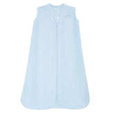 HALO Sleepsack front view in baby blue shows cozy micro-fleece warmth for safe sleep