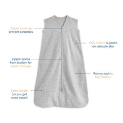 HALO Sleepsack safety design highlights a wearable blanket that stays on during sleep.