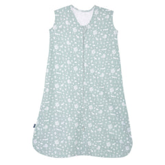 HALO SleepSack Sage Woodland top view, breathable 100% cotton for safe sleep.