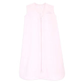 HALO Sleepsack soft pink fabric close-up; breathable 100% cotton for cozy sleep.