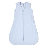 HALO SleepSack SuperSoft Blue Fog worn by infant for cozy, safe sleep.