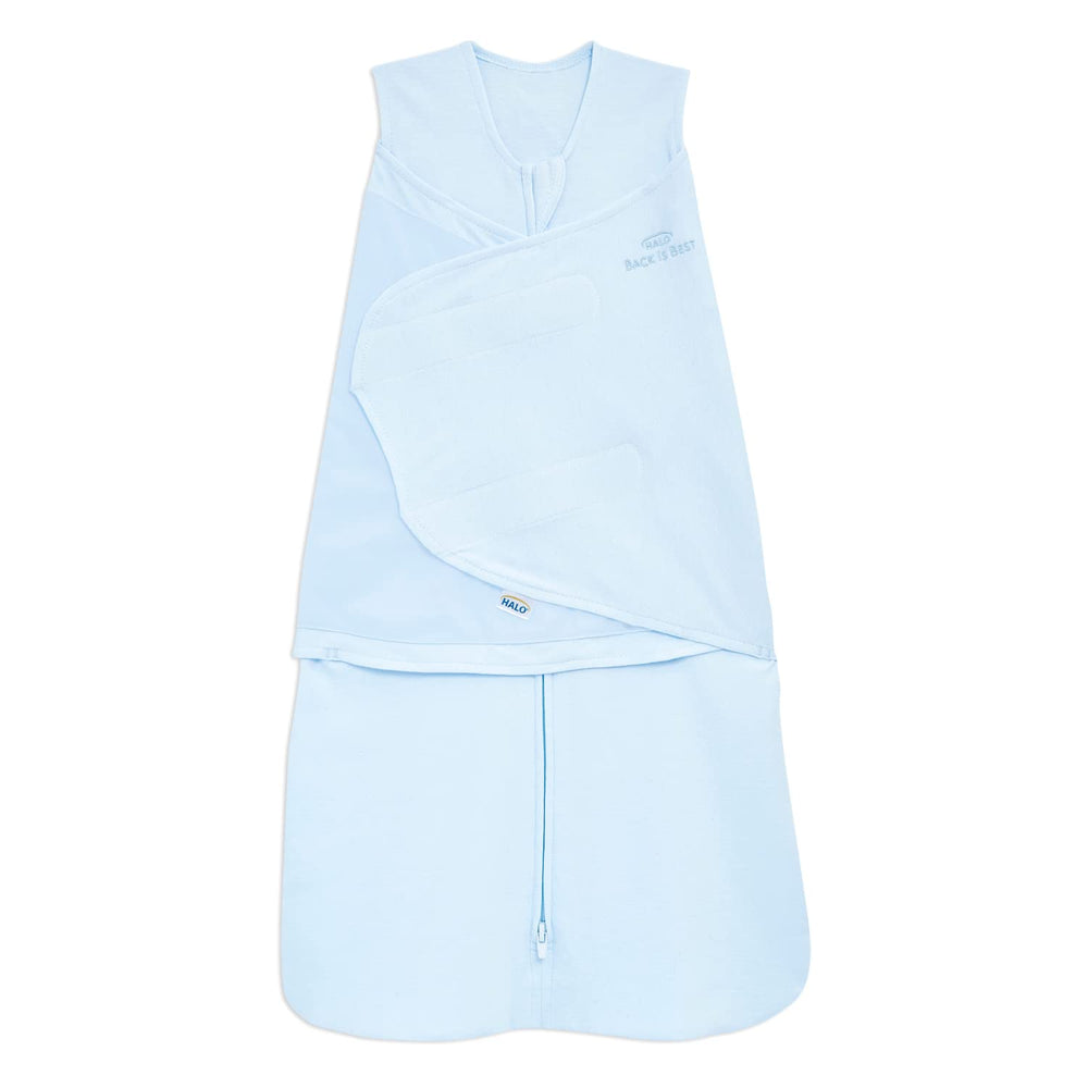 HALO Sleepsack Swaddle in 100% cotton for breathable, safe sleep basics.