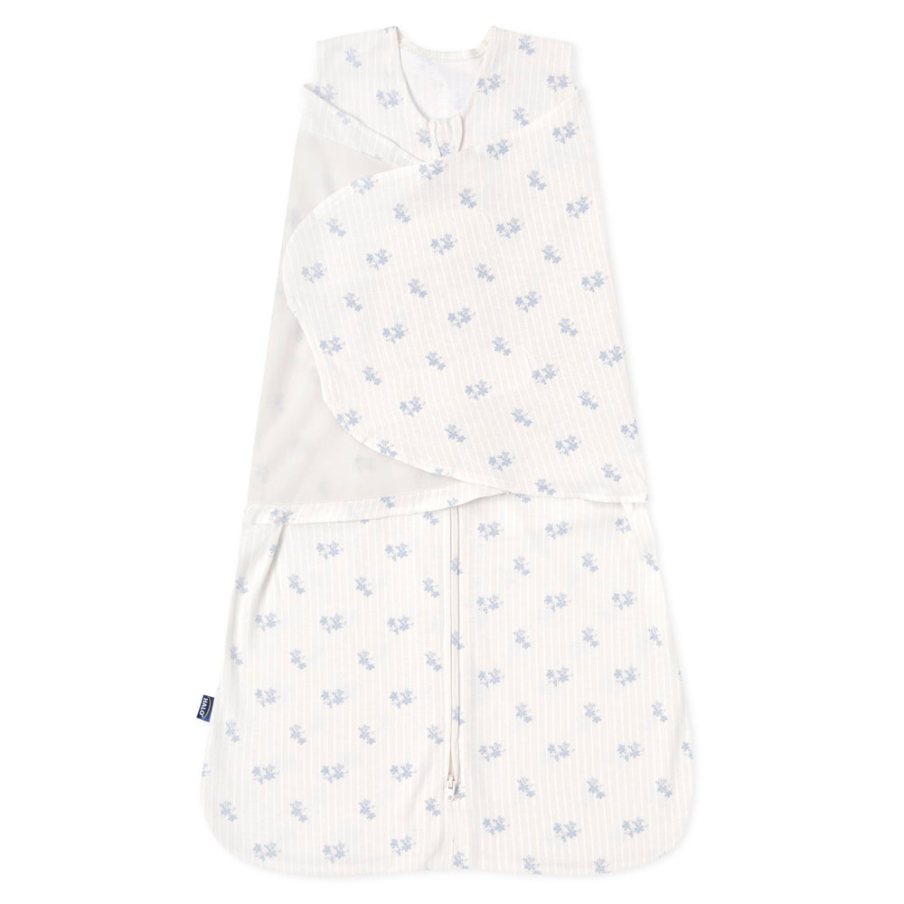 HALO Sleepsack Swaddle floral vintage stripe front view showing cozy, safe sleep design