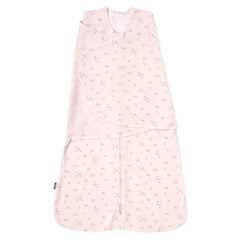 HALO Sleepsack Swaddle pink floral fabric close-up showing soft cotton texture for cozy newborn comfort.