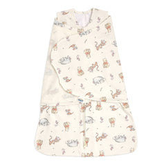 HALO Winnie Frolic Sleepsack front view shows snug, secure fit for newborn swaddling.