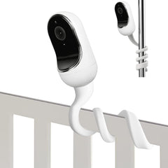 Haloera baby monitor mount for Owlet Duo cradled securely on a crib, stable view