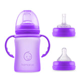Hamarue 3-in-1 glass sippy cup with toddler handles offers an easy grip for tiny hands