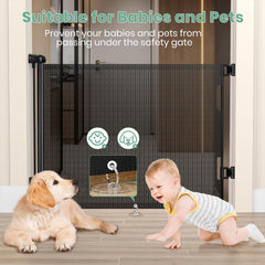 HAMOPY durable mesh safety gate withstands outdoor elements