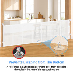 HAMOPY retractable gate with automatic locking for quick, safe one-handed use.