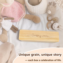 HAMUIERS pregnancy-test-keepsake-box natural wood grain celebrates the journey