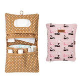 HAMUR HOME Swan diaper bag organizer in travel-compact view for quick on-the-go diaper changes.