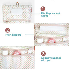 HAMUR HOME diaper organizer with side pocket for quick items on the go.
