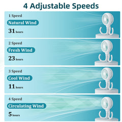 HandFan adjustable speed settings for varied cooling needs