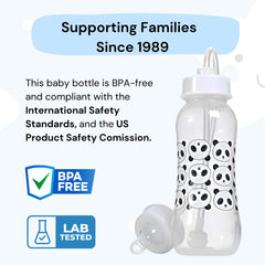 Hands-Free Baby Bottle Panda fast-flow nipple for smooth feeding transitions