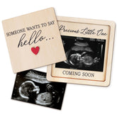 Hangwoous pregnancy announcement frame cover opens for a heartfelt grandparent reveal.