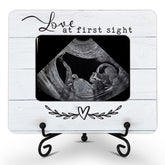 Hangwoous wooden sonogram frame with rustic finish, ideal for a 2x3 ultrasound photo.