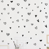 Hanlongyu 90 pieces black heart stickers on wall for nursery decor