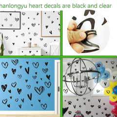 Hanlongyu Valentine heart wall decal bundle for living room decor