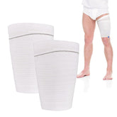 HANSILK catheter leg bag holder on thigh sleeve for secure, discreet wear.
