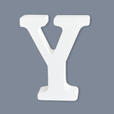 HANWER 6-inch wood letter Y for wall decor, ready to personalize spaces.