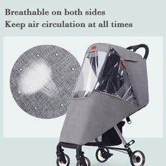 haozaikeji stroller rain cover with dual-zipper doors for easy access