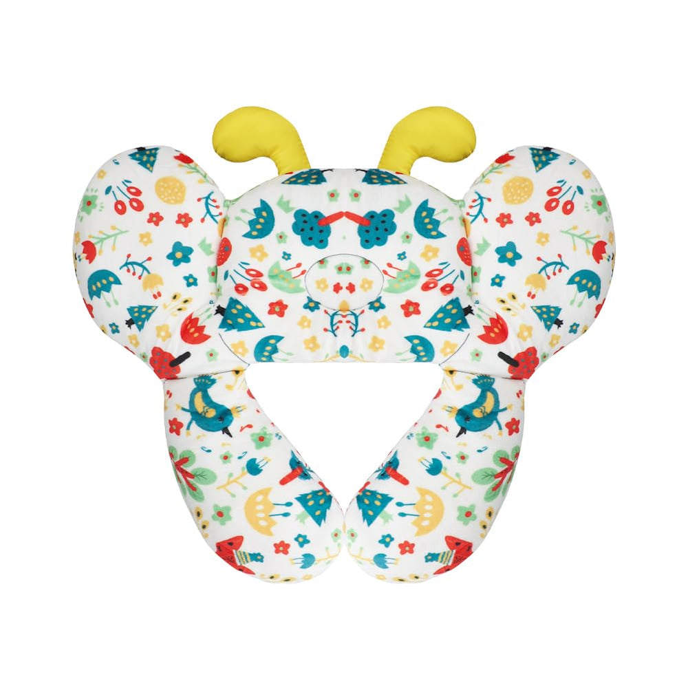 haozaikeji butterfly pillow on stroller supports head and neck for comfortable travel.