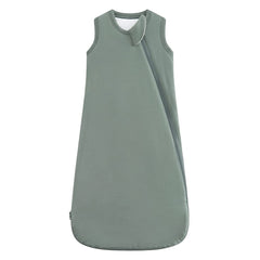 HAPIU bamboo sleep sack in dark forest green keeps baby cozy.