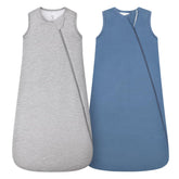 HAPIU bamboo sleep sack in light heather grey offers breathable warmth for naps.