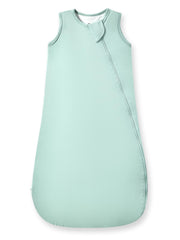HAPIU bamboo sleep sack in sage with front view showing soft fabric and overall fit for 0-6 months.