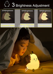 HAPPYBAG USB rechargeable night light charges via USB cable with no batteries required