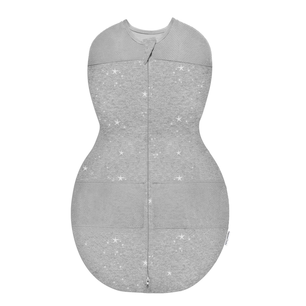 Sleepea front view with graphite stars for secure, cozy sleep in organic cotton