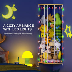 Happnear solid pine wood construction provides durable, stylish toy storage.
