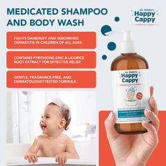 Happy Cappy fragrance-free label highlights sensitive-skin friendly formulation