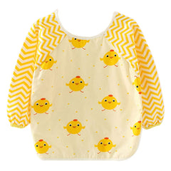 Happy Cherry sleeved bib for kids with waterproof lining protecting outfits