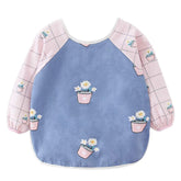 Happy Cherry feeding bib smock keeps outfits clean during meals and snacks