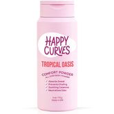 Happy Curves Comfort Powder jar front with talc-free formula for daily dryness