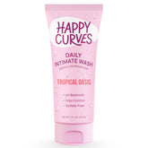 HAPPY CURVES Feminine Wash bottle with Tahitian vanilla scent for daily refreshment.