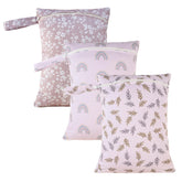 Happy Flute leaf wet bag open shows multipurpose storage for dry and wet items