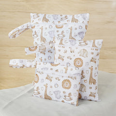 Happy Flute travel wet bag folded for compact packing.